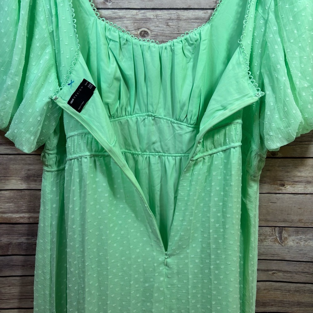 ASOS Curve Mint Green Puff Sleeve Maxi Dress - Picture 5 of 7